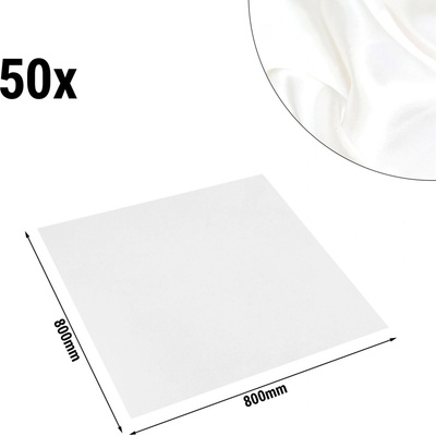 G.Gastro 50 ks Damaškový běhoun Porto Diamant hladký saténn 220g/m² 80x80 cm Bílý