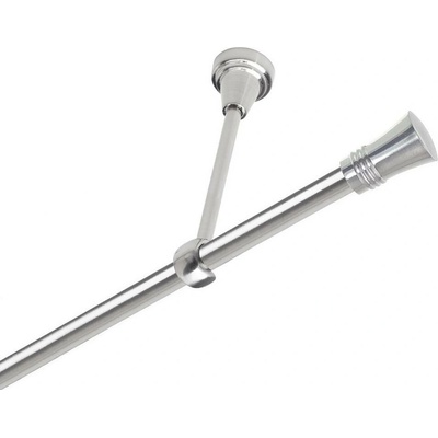OK-GarnýžeCZ Garnýž kovová jednořadá 19mm Capri nerez 220 cm do stropu / na tunýlek - bez kroužků