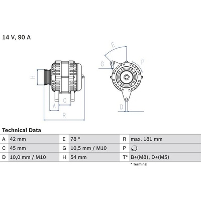 BOSCH 0 986 042 091 generátor (0986042091)