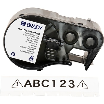 Brady M4C-750-595-CL-BK / 170825, 19.05 mm x 6.10 m, Винил, черен печат / прозрачен фон (170825)