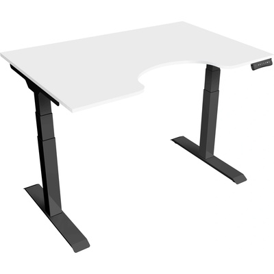 Delso Výškovo nastaviteľný stôl PROJUSTER CARVE 70 x 180 cm biela / čierna