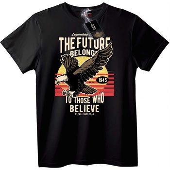 NOONEBRAND Тениска Орел бъдещи вярващи - 6XL, Black