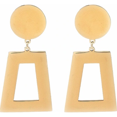 Nefertitis Náušnice z pozlacené nerezové oceli Trapezoid NF62542 - cca 2,1 x 4,6 cm