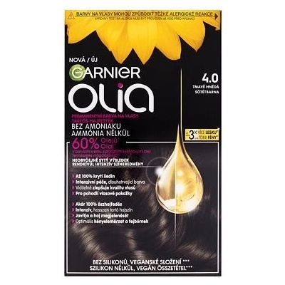 Garnier Olia farba na vlasy na farbené vlasy 4,0 Dark Brown 60 g