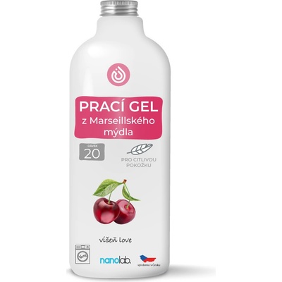 Nanolab Prací gel z Marseillského mýdla pro citlivou pokožku Višeň 1 l 20 PD