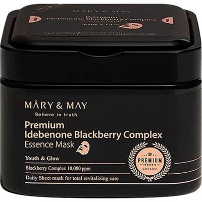 Mary&May Premium Idebenone Blackberry Complex Essence Mask - Антиоксидантна маска с идебенон 20бр/250г