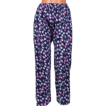 Image 1 of Макси поларен панталон-пижама в тъмносиньо със сърца