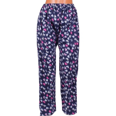 Макси поларен панталон-пижама в тъмносиньо със сърца