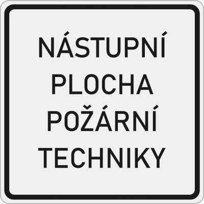 Dopravní značka E13 Nástupní plocha požární techniky