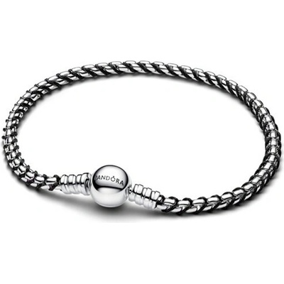 PANDORA Náramok Moments s čiernou šnúrkou 16 cm 593816C02-16