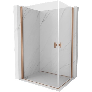 Mexen Mist-B Duo отваряща се душ кабина 75 x 70 cm, прозрачна, матирана мед - 8A2-075-070-65-00 (8A2-075-070-65-00)