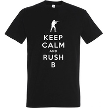 CS2 tričko Keep Calm and Rush B čierne