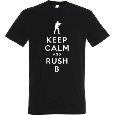 CS2 tričko Keep Calm and Rush B čierne