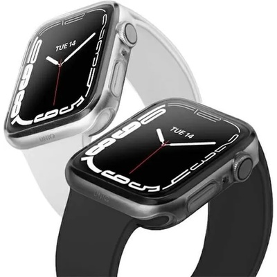 Uniq Glase Dual Pack Case - комплект от два броя качествен силиконов (TPU) кейс за Apple Watch 7 45мм (прозрачен-черен)
