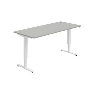 Hobis Pracovný stôl RUN, ZO, 3S, 180x64,5-130,5x80 cm, sivá/biela
