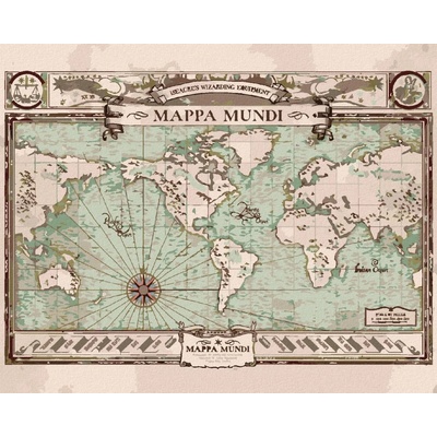 Malování podle čísel Mappa mundi fantastická zvířata