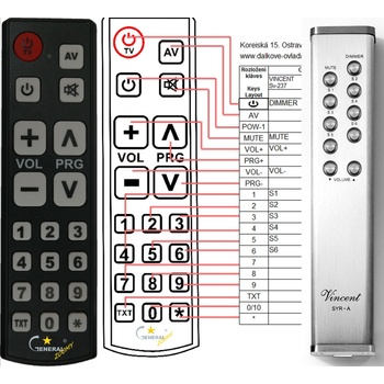 GENERAL VINCENT SV-237 - съвместимо дистанционно управление на марката General (SV-237)