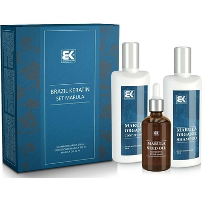 BK Brazil Keratin Marula Shampoo 300 ml + Conditioner 300 ml + Marula Oil 50 ml dárková sada
