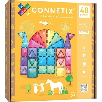 Connetix Glitter Castle se třpytkami 48 ks