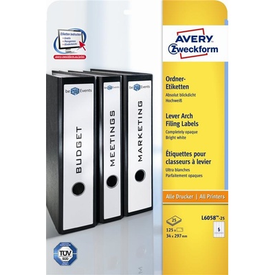 Avery Zweckform 25 listů, A4, bílé L6058-25