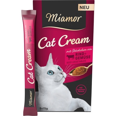 Miamor Cat Cream hovězí a zelenina 20 x 15 g