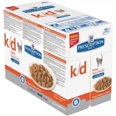 Hill's Pet Nutrition Prescription Diet Feline K/D Salmon 12 x 85 g