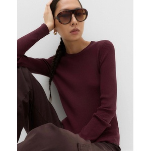 Marks & Spencer Прилепнат мощен пулувър с кръгло деколте Marks & Spencer червена Marks & Spencer | Cherven | ЖЕНИ | S
