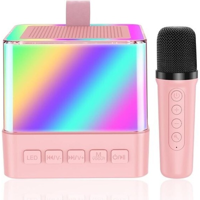 Dětské karaoke s 1 mikrofonem Přenosný Bluetooth reproduktor s LED Bezdrátové mikrofony pro děti – Zbozi.Blesk.cz