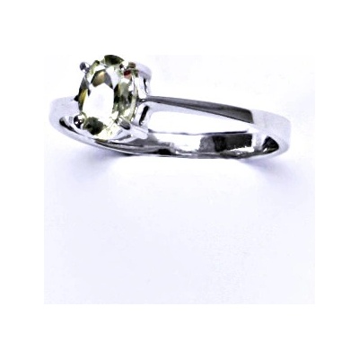 Čištín Zlatý prsten přírodní green ametyst,bílé i žluté zlato T 1246