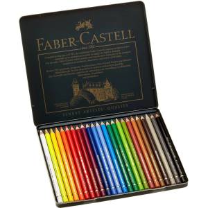 Faber-Castell - Polychromos colored pencils set 24 colors metal case - 110024 (110024)