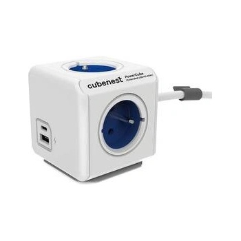 Cubenest PowerCube Extended USB PD 20W, USB, USB-C, 4x zásuvka, 1,5m PC420BL biely/modrý