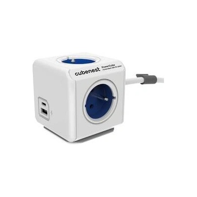 Cubenest PowerCube Extended USB PD 20W, USB, USB-C, 4x zásuvka, 1,5m PC420BL biely/modrý