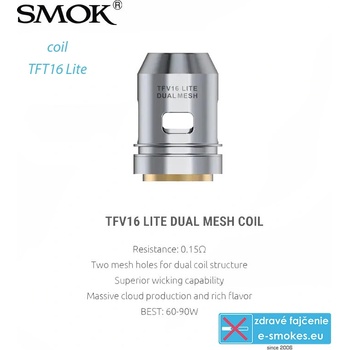 Smoktech žeraviaca hlava TFV16 Lite Dual Mesh 0,15ohm