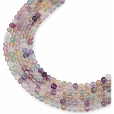 Koráliky z minerálu Fluorit 2mm brúsené - 18 cm