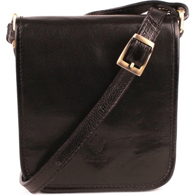 Malá černá kožená pánská Crossbody taška no. 8328