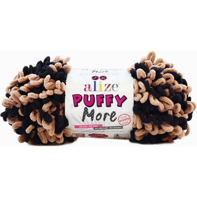 Alize příze Puffy More 6289 kakaová a černá