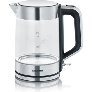 Severin WK 3420 - Електрическа кана 1, 7 л, 2200 W/230 V, неръждаема стомана/стъкло (BV0124) Електрически кани
