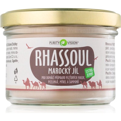 Purity Vision Rhassoul Мароканска глина за подготовка на маски за лице, пилинги, сапуни и шампоани 200 гр