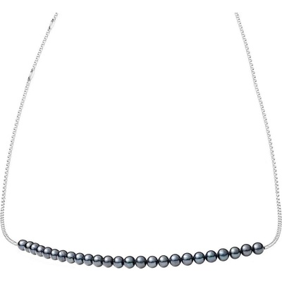 Gaura Pearls Дамско сребърно колие с черни перли Gaura Pearls SK19221N-B (SK19221N-B_)