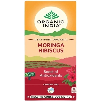 Organic India Moringa s ibiškom bylinný čaj BIO 25 vrecúšok