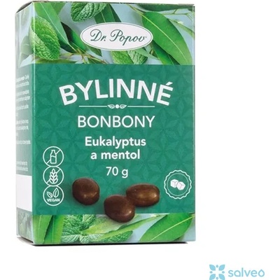 Dr. Popov Bonbony Eukalyptus a mentol, 70 g