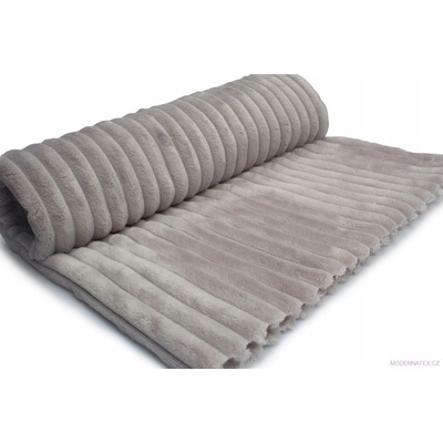 Látka mínky proužky, 300 g/m², šíře 160 cm, metráž, světle šedá
