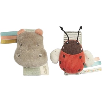 Mamas & Papas Комплект гривни-дрънкалки Mamas & Papas - Hippo and Ladybird, 2 броя (75581BW04)