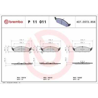 BREMBO Sada brzdových doštičiek P 11 011