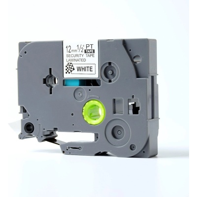 Compatible Brother TZ-SE3 / TZe-SE3, 12mm x 8m, черен печат / бял фон, запечатване, съвместима лента (TZeSE3)