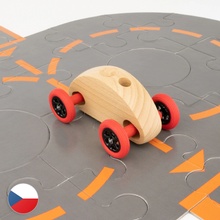 Trihorse Autíčko Finger Car přírodní s puzzle skládačkou