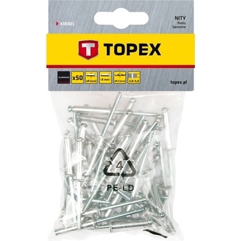 TOPEX Алуминиеви нитове за разкъсване 4, 0 mm x 8 mm, 50 бр. 43E401 (43E401)