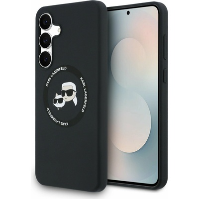 KARL LAGERFELD Liquid Silicone K&CH Heads MagSafe Задна корица за Samsung Galaxy S25 FE Black Karl Lagerfeld | Cheren | МЪЖЕ | UNI