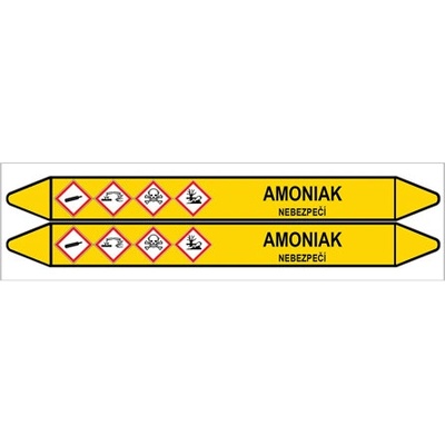 Značení potrubí, amoniak,2 ks, 450 × 52 mm PZ 007336 – Zbozi.Blesk.cz