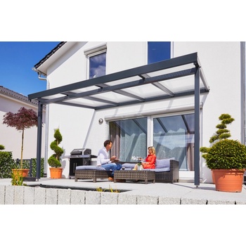 Gutta Premium 8,125 x 3,06 m čirý polykarbonát / antracitová konstrukce pergola